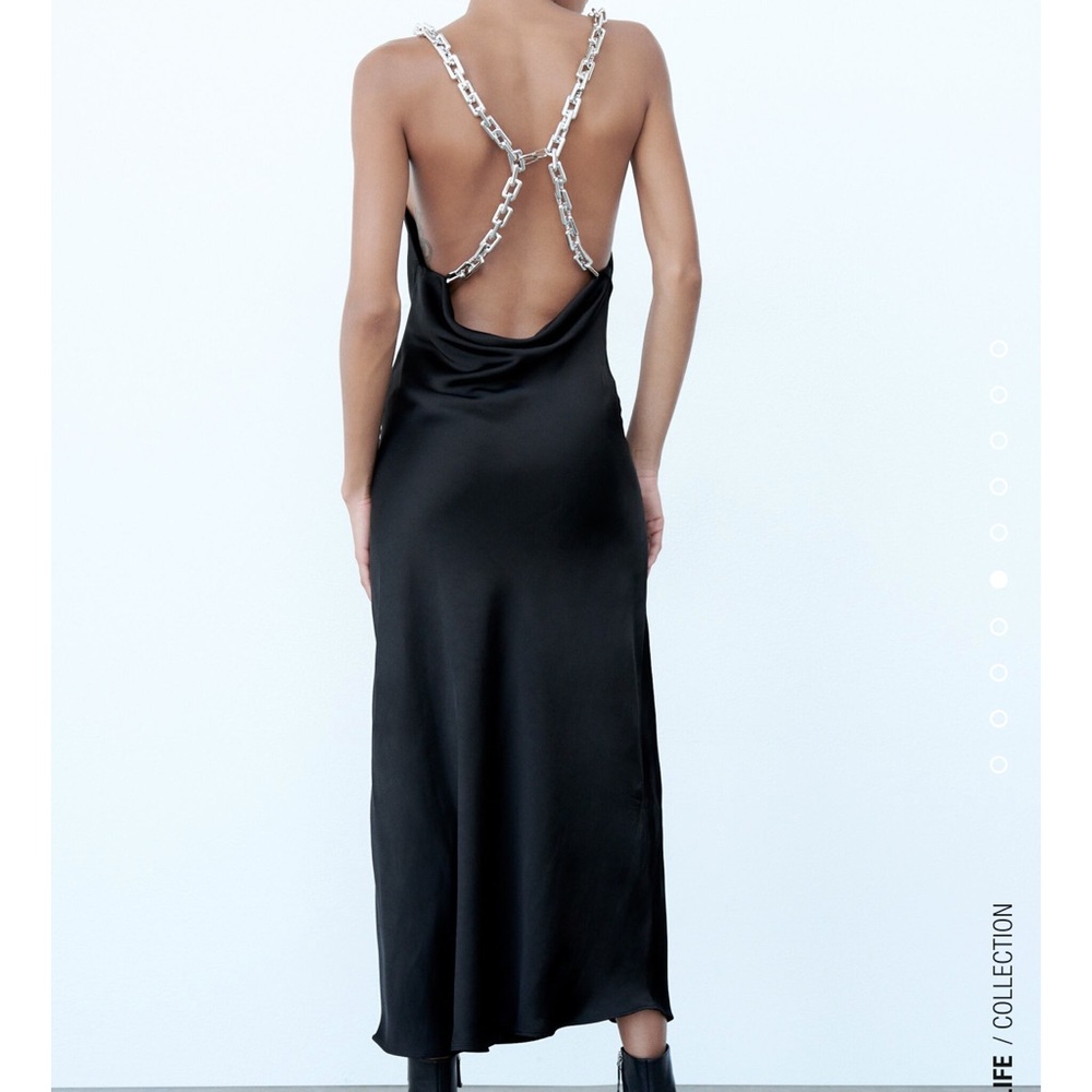 Zara chain satin effect dress - Picture 5 of 9